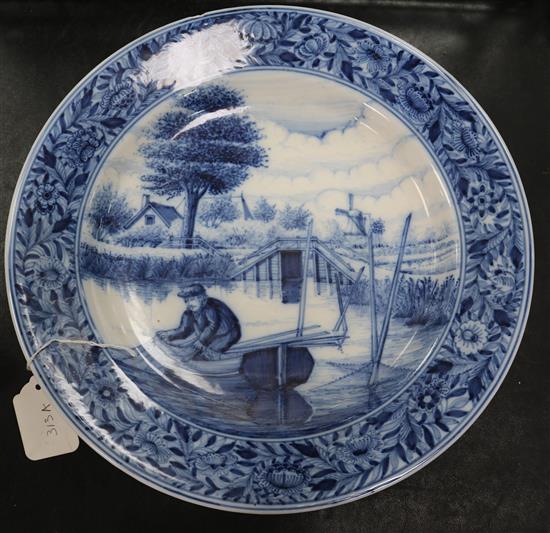 A Delft charger, fisherman with net